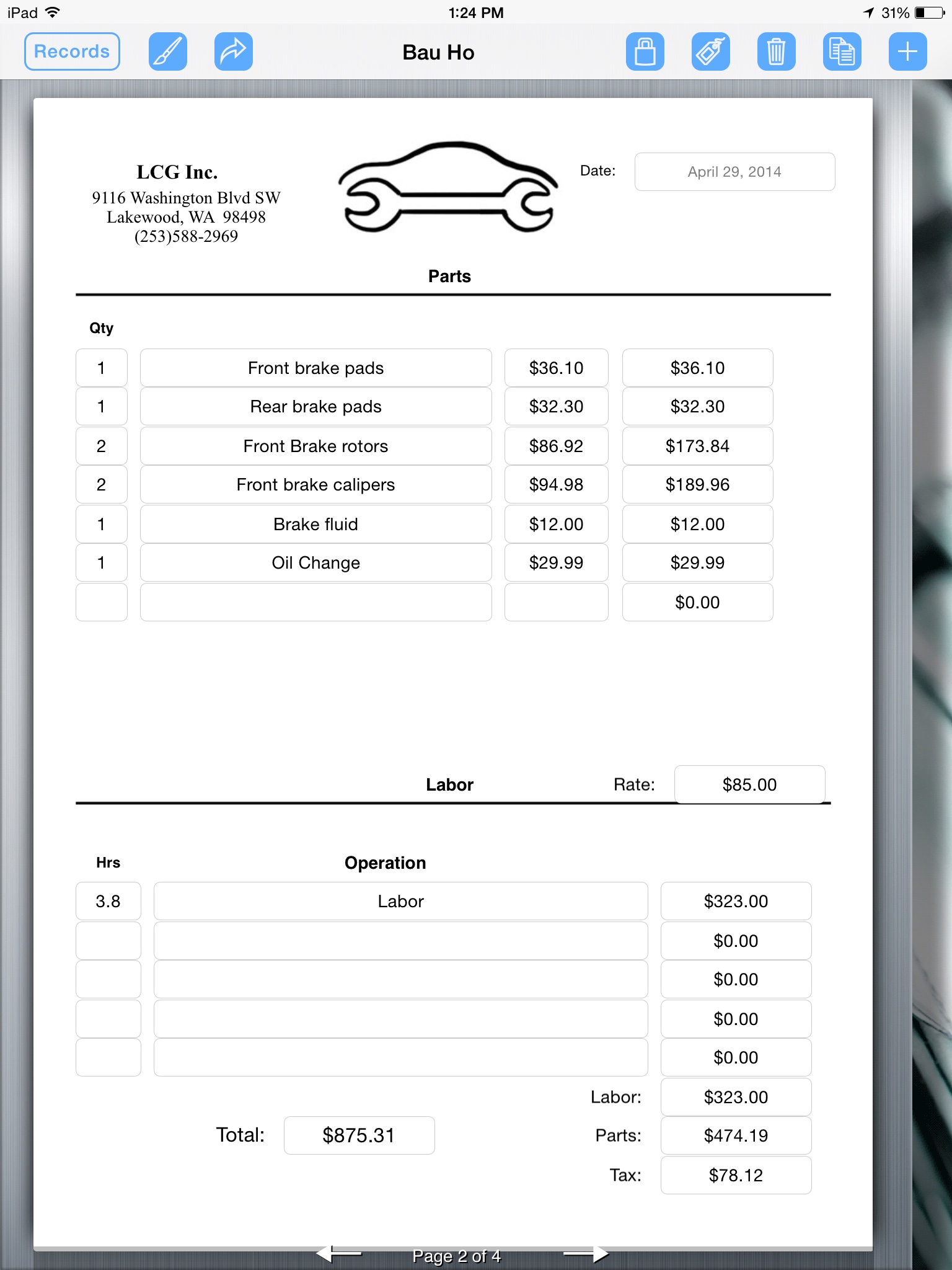 Auto Mechanic Uses iPad For Invoicing and Documentation  Form With Regard To Mechanic Shop Invoice Templates